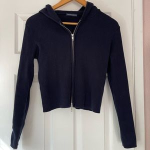 Blue Brandy Melville zip up hoodie
